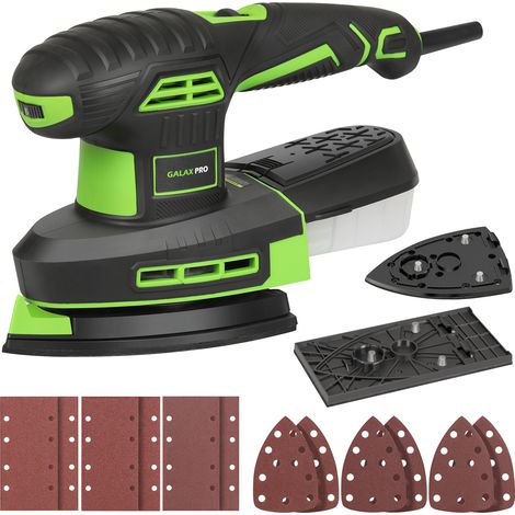 FLITI 250W Multifunctional Sander, Switchable Triangular and Rectangular Base, 6 Speeds 6000-12000 RPM, with Dust Box, 12 Sanding Sheets (1/5)