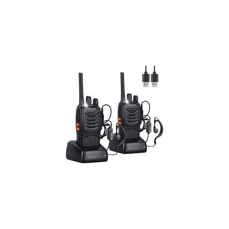 2PCS Walkie Talkie Recargable Portée Longue 16CH Talkies-Walkies Radios PMR Professionnelle Portée 1-3 km, para Survie sur Le Terrain Camping, Randonnées