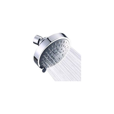 Soffione doccia ad alta pressione con 5 modalità, 10,4 cm, soffione fisso per bagno, argento - Crezuo