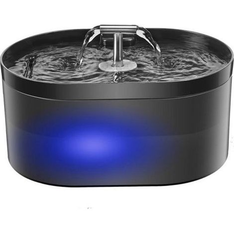 Fontaine à eau pour chats et chiens 2,2 L, ultra-silencieuse avec indicateur LED, filtration triple, eau courante fraîche, alimentation USB (1/5)