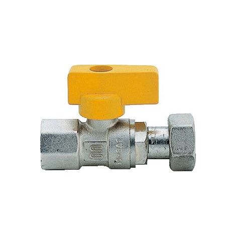 Rubinetto a sfera 1/2" x 3/4" per gas combustibili diritto femmina per scaldabagno G0323N36 (1/2)