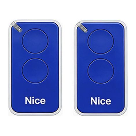 Lot de 2 télécommandes pour Nice INTI2B 433.92MHz, 2 canal, pour systèmes d'automatisation de portails et de garages, bleu