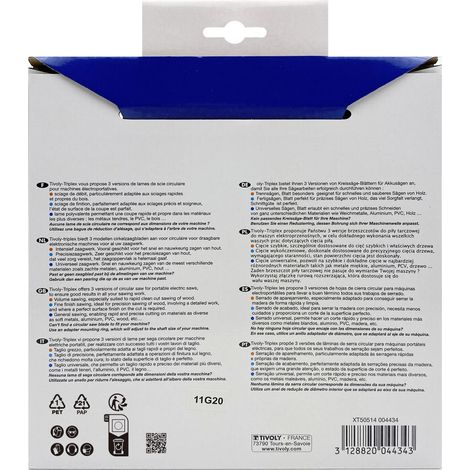 Tivoly • Lama per sega circolare • Ø190mm • 24 denti in metallo duro • Per tagliare legno duro • Per tagliare legno laminato