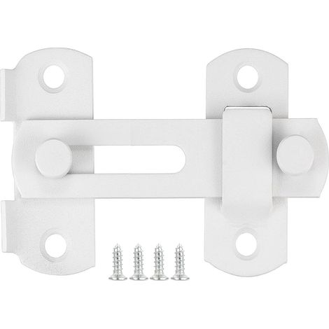 verrou porte coulissante, Loquet de porte de grange coulissante en acier inoxydable, verrou porte glisse loquet sécurité crochet sécurité porte pour fenêtre armoire à vin salle de bain blanc (1/5)