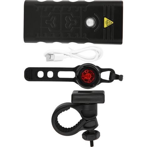 Luce LED per bicicletta ricaricabile tramite USB Toivize – Diverse modalità – Clacson e supporto per telefono – Impermeabile – Per la guida in città e di notte (1/5)
