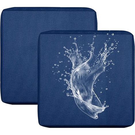 Waterproof Outdoor Sofa Cushion Cover for Garden Living Room, Seat Cover with Zip, Removable for Indoor and Outdoor, Patio (Navy Blue, 65 x 65 cm (2 Pieces) (1/5)