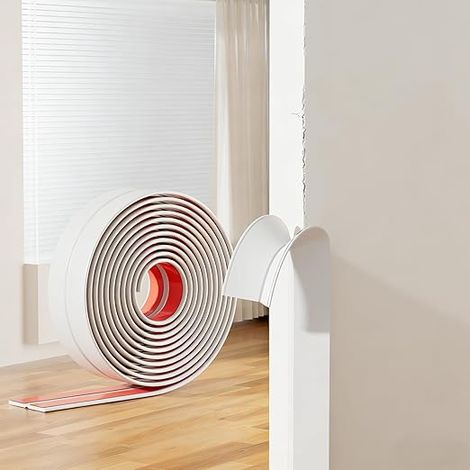 Plinthes de protection des bords autocollantes, blanches, flexibles, multifonctionnelles, 3,3 m x 2 cm, plinthe souple pour portes, fenêtres, murs, cuisine, carrelage, utilisé pour la protection des (1/5)