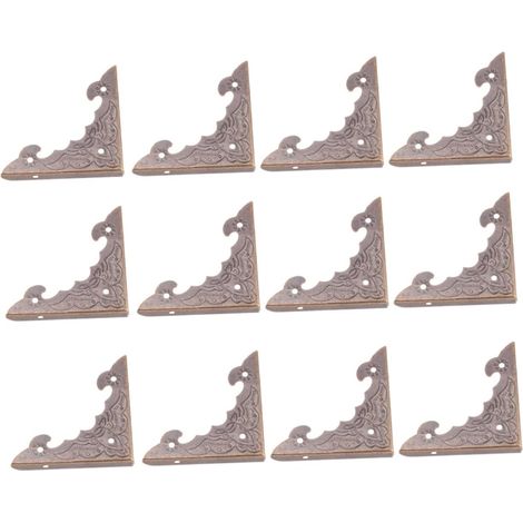24 protège-coins décoratifs, métal/bois, pour boîtes en bois (1/5)