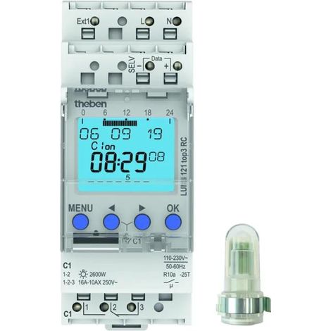Theben LUNA 121 top3 RC AL interruptor crepuscular negro