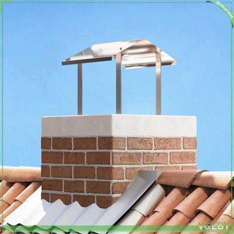Hotte de cheminée - FAFEISY - Raincap - Acier inoxydable poli - Argenté - 40x40x37,5 cm (1/5)