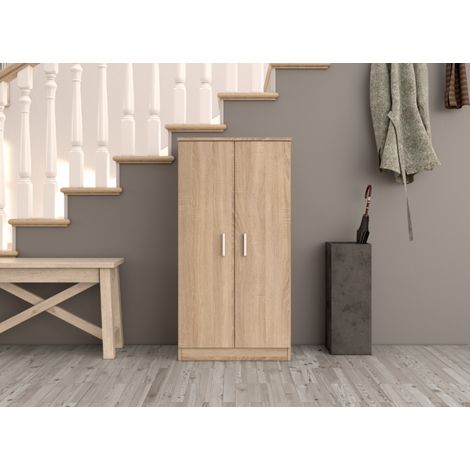 Scarpiera - Mobile Portascarpe Marrone Rovere 35.3x54.6x108.4h cm (1/10)
