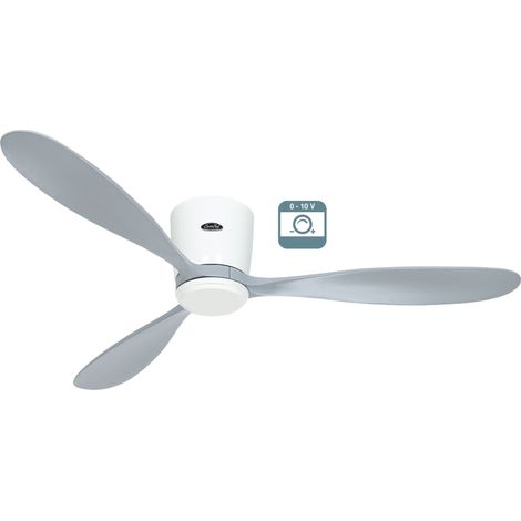 ECO PLANO WOOD 132, Lichtloser Ventilator, CasaFan - Colore Pale: Alluminio - Corpo: Bianco (1/4)