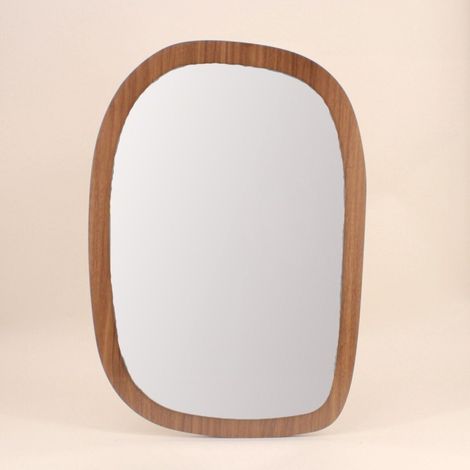 Miroir organique contour bois 45x65cm