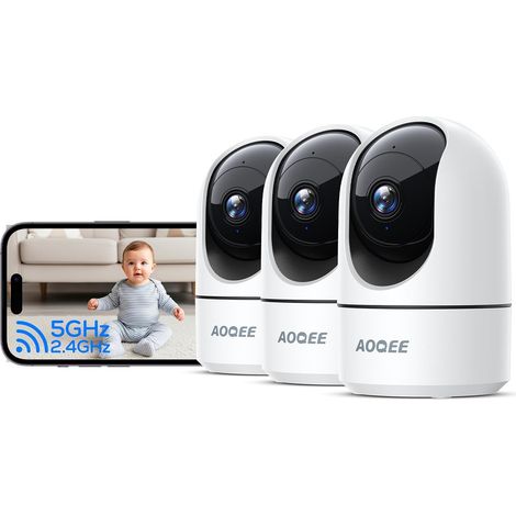 2K 3MP Lot de 3 Camera Interieur 2,4G/5GHz WiFi pour Bebe/Chat/Chien (1/5)