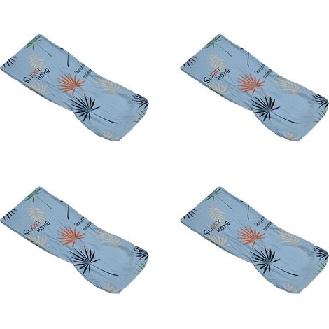 Lot de 4 housses de chaise haute élasticité, design élégant et raffiné, anti-poussière, pour salle à manger, hôtel, bureau, banquet, Blue Impressions (1/5)