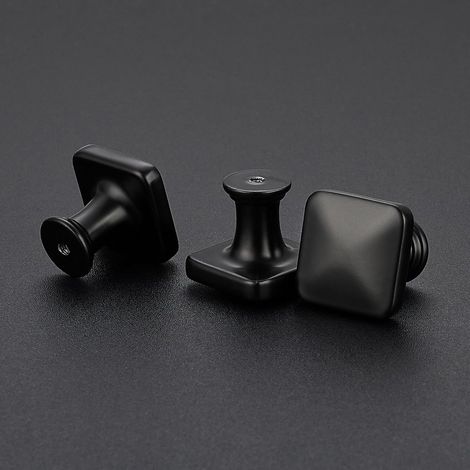 Lot de 10 poignées de tiroir à trou unique mat noir pour commodes,armoires et quincaillerie de cuisine (1/5)