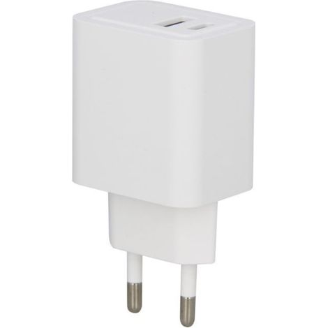 Adaptateur secteur 18W, 2 ports de charge USB-C / USB-A - ADUSB2P (1/5)
