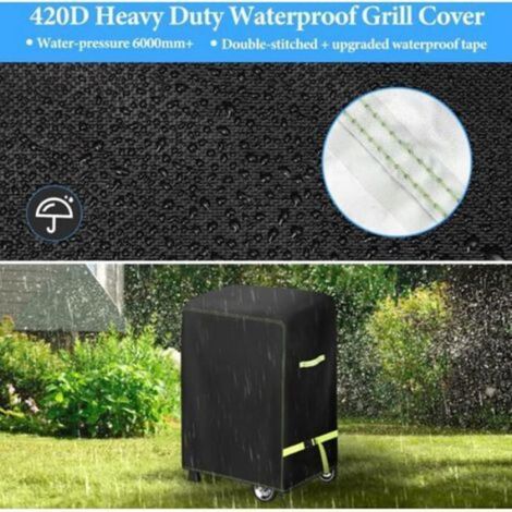 Housse pour barbecue d'extérieur, housse pour barbecue d'extérieur en Oxford 420D, dimensions de protection 90 x 70 x 110 cm, (1/5)