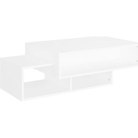 Mesa de centro de diseño moderno 105 x 55 x 32 cm madera de ingeniería blanca DEC037842