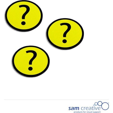 Magnetisch Symbool Vraagteken 3x3 cm geel