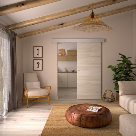 Panneau de porte coulissante OPTIMUM Chêne blond 930 mm x 204 cm (1/2)