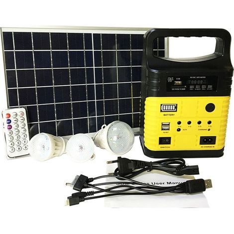 Générateur solaire portable avec fonction d'éclairage, batterie 7500 mAh et fonction MP3 Bluetooth (1/4)