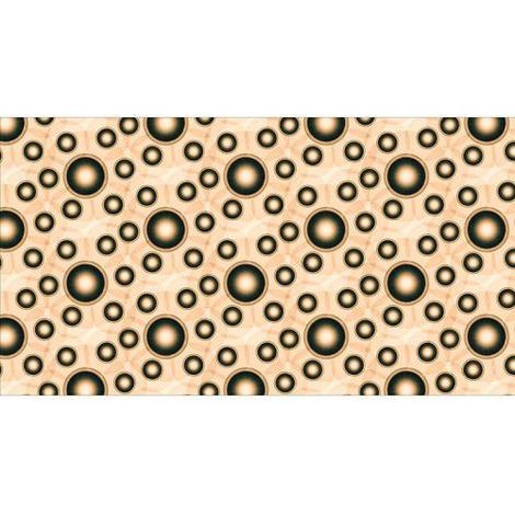 Papier peint panoramique géométrique beige & noir Tapisserie panoramique motif rond pour salon Papier peint panoramique original pour cage d'escalier (1/3)