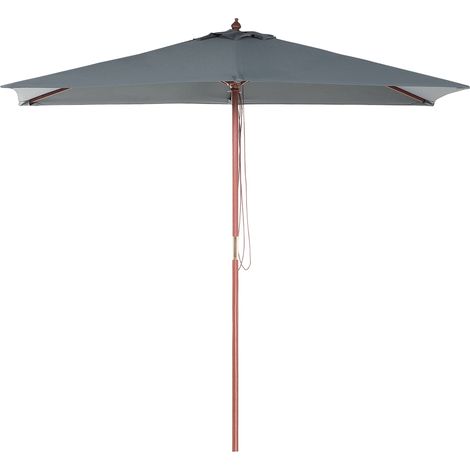Sombrilla de jardín tela gris oscuro madera de abedul 244 cm resistente a la intemperie Flamenco