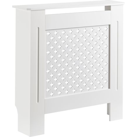 Toboli Heizkörperverkleidung weiß 78 x 19 x 82 cm, Heizkörperabdeckung aus MDF, Holzverkleidung für Heizkörper, Heizung stilvoll verkleiden