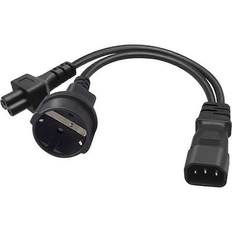 Y-Splitter-Netzkabel mit IEC320 C14-Stecker (3-polig, männlich)