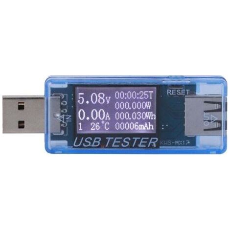 PA Voltmètre USB Numérique Testeur de Tension 8 en 1 Détecteur Courant 0-5A Puissance 0-150W 4-30V Bleu (1/4)
