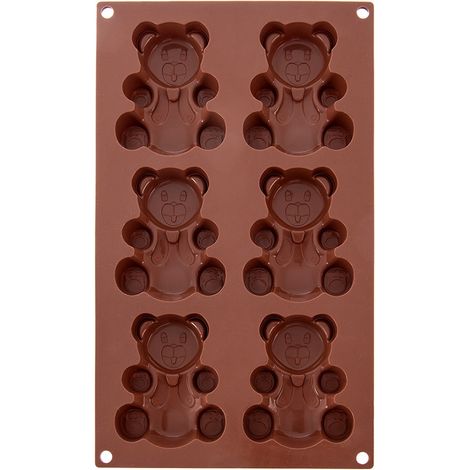 Silikonform für Muffins, Bären-Cupcakes, braun (1/5)
