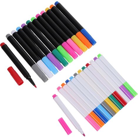 de 24 marqueurs liquides pour tableau blanc 12 néon et 12