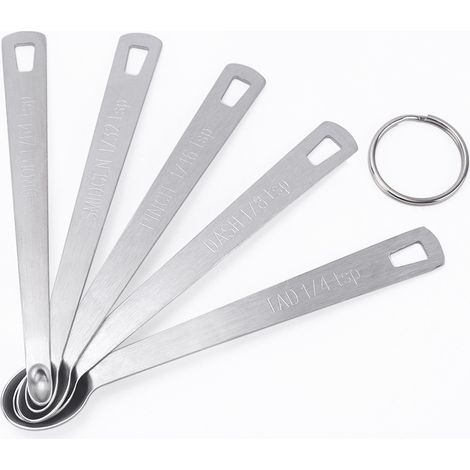 Ahlsen Juego de cucharas medidoras de cocina, mini cucharas medidoras de acero inoxidable, cucharas medidoras para hornear con báscula, cucharas medidoras de cocina, accesorios de cocina (1/5)