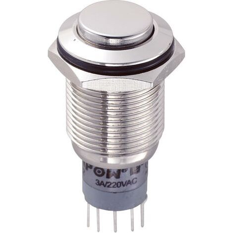 BOUTON-POUSSOIR ANTIVANDALISME TRU COMPONENTS LAS2GQH-22/N/P 701932 250 V/AC 3 A 2 X ON/(ON) À RAPPEL 1 PC(S) (1/4)