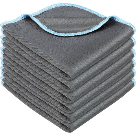 Chiffon Microfibre Carbone, 6X Chiffon Vitre sans Trace Réutilisable Chiffon Magique Fibre De Carbone Cuisine, Voiture, Verre, Nettoyage Vitre 400GSM 30 X 30 Cm (1/5)