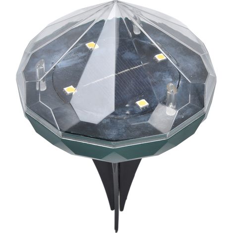 Lampe solaire encastrable pour sol, diamant à piquer, IP67 étanche pour jardin, parc, villa, pelouse, allée, décorative avec batterie intégrée (1/5)
