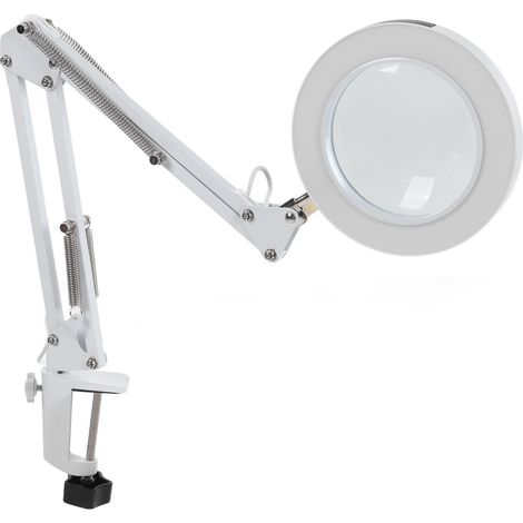 Loupé LED à Main avec Éclairage Réglable 3 Températures de Couleur 11 Niveaux de Luminosité Loupe 5X Pliable avec Pince de Fixation (1/5)