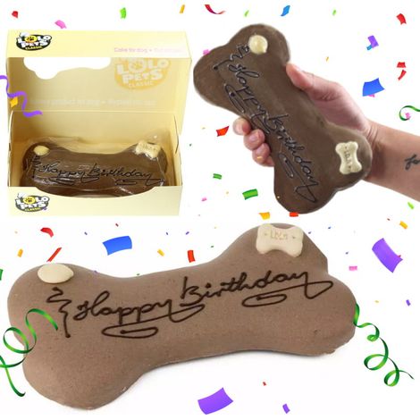 Lolo Pets Snack per cani a base di torta di compleanno al cioccolato e noci 250 g (1/4)