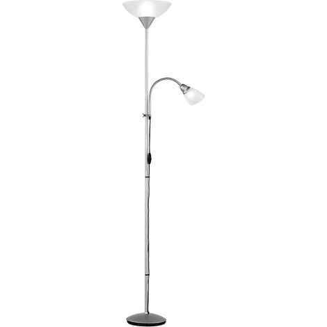 Lámpara de Pie con Punto de Lectura Regulable Erzwo Titanio Ø28 cm Trio Lighting