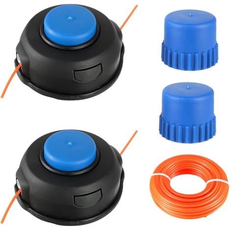 Set of 2 Replacement T25 Spool Heads M10 x 1.25 mm for Husqvarna 966674401 122LDX 124L 125L 125LDX 128L 128LD 128DJX with 15 m Universal 2.4 mm Line and 2 Replacement Knobs (1/5)