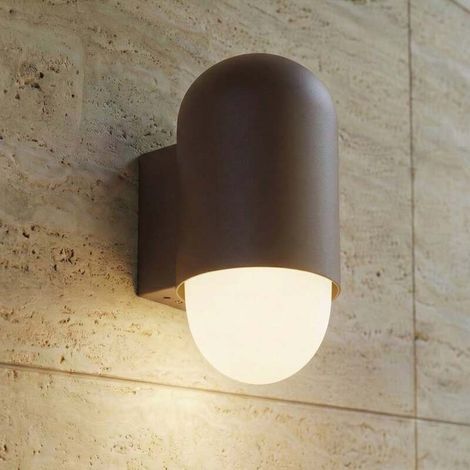 [NEUWERTIG] B-Ware Lindby Außenwandleuchte Pilva LED Gartenlampe Wandleuchte dimmbar braun IP44 (1/2)