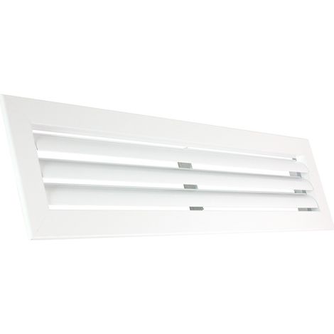 Rejilla Ventilacion Rectangular Blanca Lama Curva Horizontal para Aire Acondicionado  1000X100mm - Sin marco (1/5)