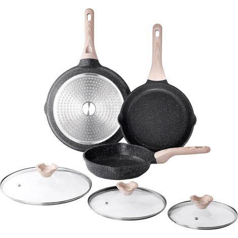 3-teiliges Kordisen Bratpfannen-Set 20/24/28 cm Granit Beschichtung Induktion (1/5)