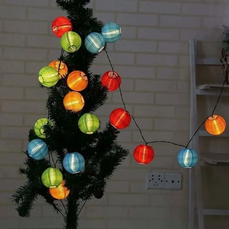 Lumineuse Lampe Solaire Exterieur Jardin,30 LED Lampe Lampion Décoration Noël Guirlande Lanternes Solaire Etanche IP65 - Odipie (1/4)