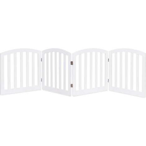 Lot de 4 barrières de sécurité pliables pour chiens 246 x 61 cm protection animaux en MDF blanc