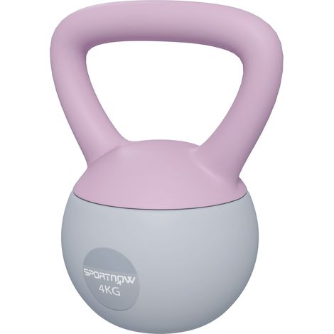 4KG Soft Kettlebell, Kettle Bell with Non--Slip Handle for Home Gym, Weight Lifting, Strength Training, Purple/Grey (1/5)