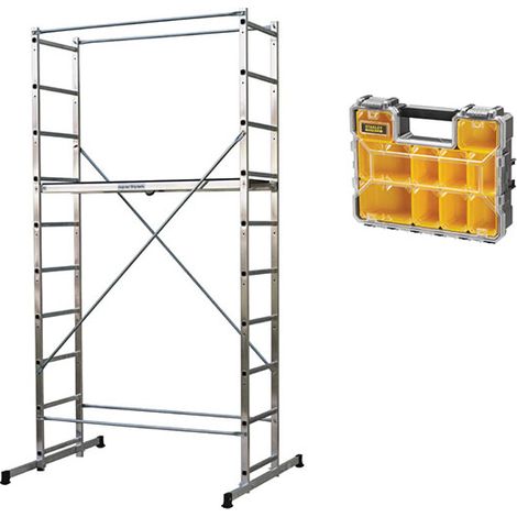 Gerüst für den Hausgebrauch : 3.78m maxi. Arbeitshöhe + Organizer - 203702-ORGANISA