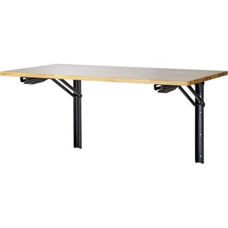 Dema – Table murale pliante 120 x 58 cm – Plateau en bois massif – Charge 150 kg – Dispositif de pliage sécurisé
