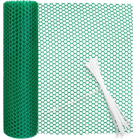 Grillage plastique filet poule grillage souple clôture en plastique trou de 8mm filet pour poulailler (Vert, 40cm×3m) (1/5)